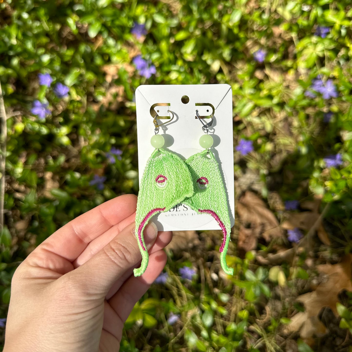 Luna Moth with Glow in the Dark Arragonite