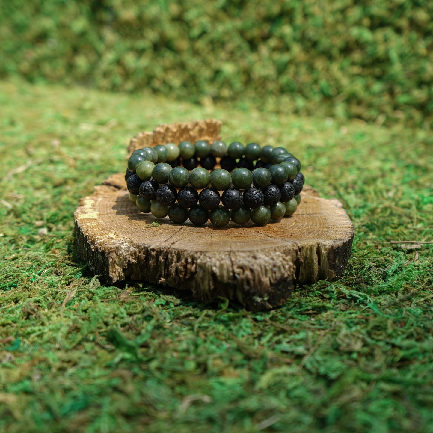 3-Tier Jade and Lava Rocks