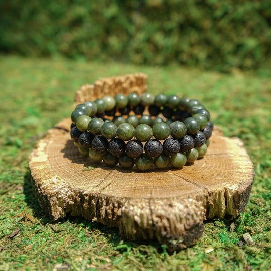 3-Tier Jade and Lava Rocks